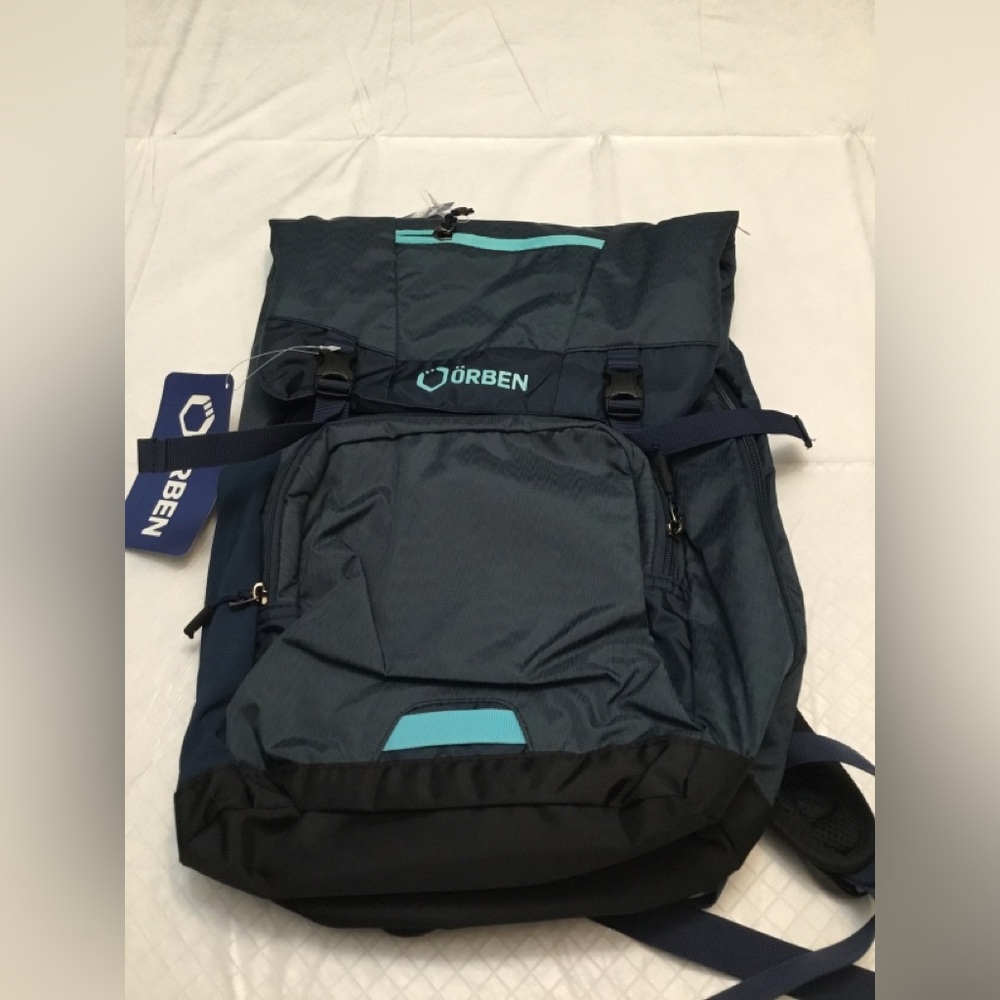 ORBEN Navy Travel Backpack with Teal Accent
